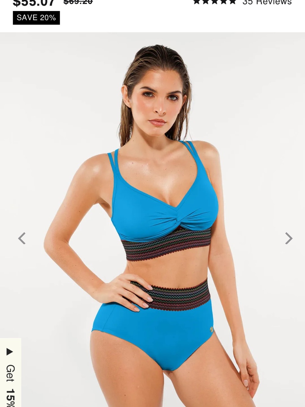 Sea Breeze Twist Front Bikini Set in Turquoise